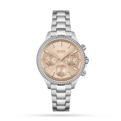 Pandora Silver-Tone Stainless Steel Watch with Rose Gold Dial - 1502565